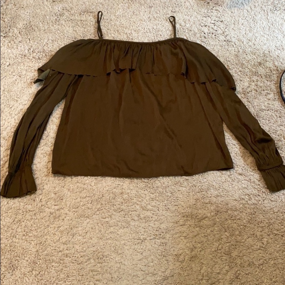 Elan Off the shoulder with straps & ruffles blouse